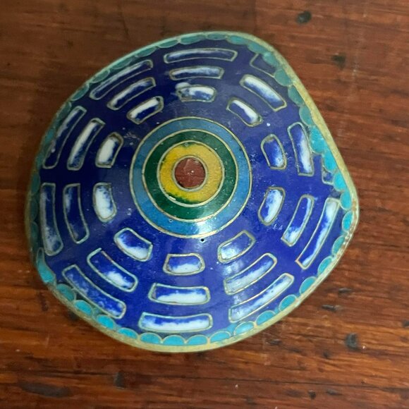 Vintage REAL CLOISONNÉ turtle trinket box, miniature. Collectible art. 3 inches - Picture 7 of 9